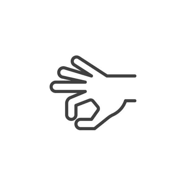 Hand Flick Gesture Line Icon Linear Style Sign Mobile Concept — Stock Vector