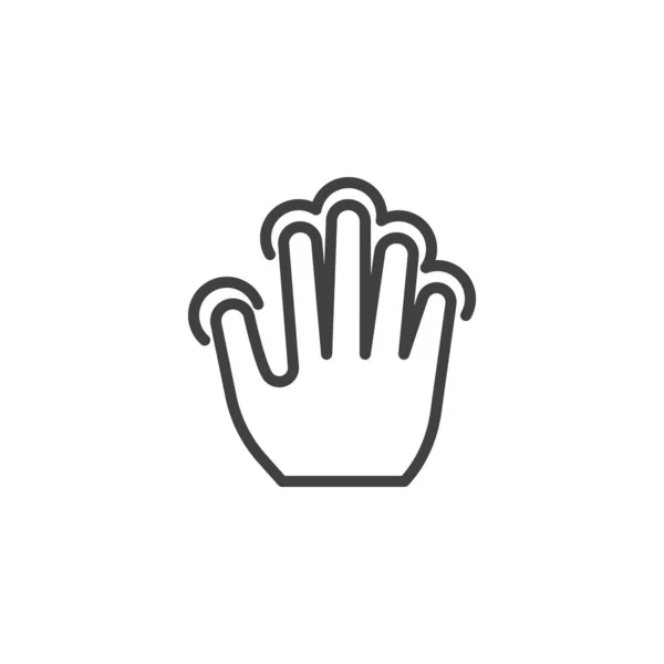 Ręczna Ikona Linii Gestów Liniowy Znak Stylu Dla Mobilnej Koncepcji — Wektor stockowy