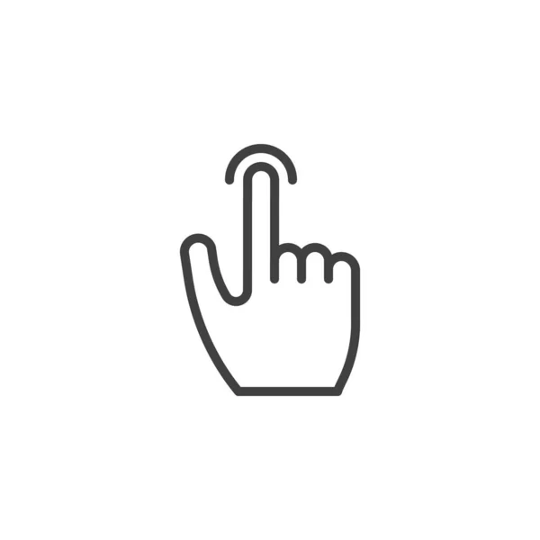手指触摸手势线图标 移动概念和网页设计的线性风格标志 触摸和保持姿势轮廓矢量图标 标识插图 矢量图形 — 图库矢量图片