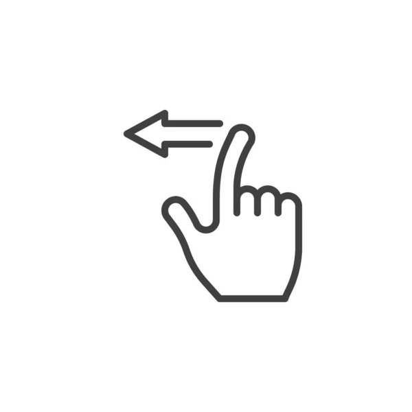 Значок Линии Жеста Swipe Right Left Знак Стиля Мобильной Концепции — стоковый вектор