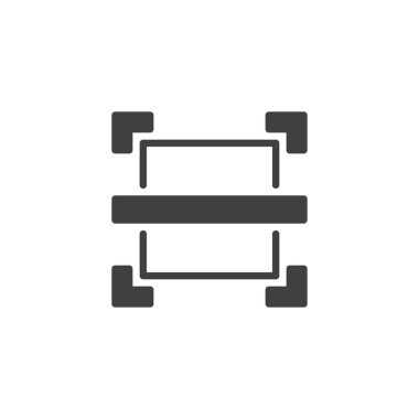 Tanımlama vektör simgesi taranıyor. Mobil konsept ve web tasarımı için düz tabela. Kare simge simgesini tara. Sembol, logo çizimi. Vektör grafikleri