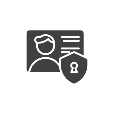 Kişisel koruma vektör simgesi. Mobil konsept ve web tasarımı için düz tabela. Özel kimlik simgesi simgesi. Sembol, logo çizimi. Vektör grafikleri