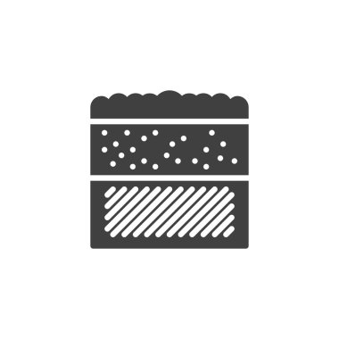 Tarım toprağı taşıyıcı ikonu. Mobil konsept ve web tasarımı için düz tabela. Toprak katmanları kabartma simgesi. Sembol, logo çizimi. Vektör grafikleri