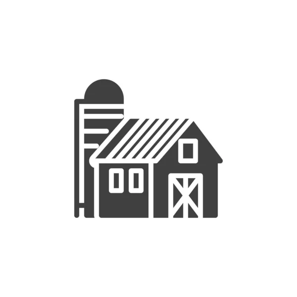 Фермерский Дом Иконка Силоса Заполненный Плоский Знак Мобильной Концепции Веб — стоковый вектор