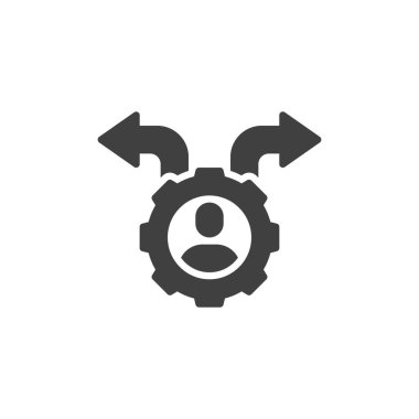 Karar Desteği vektör simgesi. Mobil konsept ve web tasarımı için düz tabela. Karar destek sistemi sembol simgesi. Sembol, logo çizimi. Vektör grafikleri