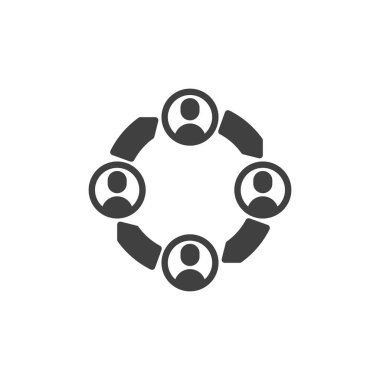 Çapraz fonksiyonel takım vektör simgesi. Mobil konsept ve web tasarımı için düz tabela. Millet, iletişim sembolü. Sembol, logo çizimi. Vektör grafikleri