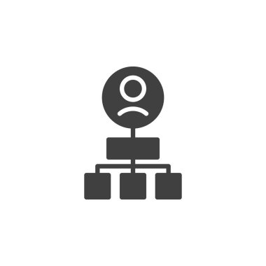 Akış şeması şema vektör simgesi. Mobil konsept ve web tasarımı için düz tabela. Kullanıcı Akımı Grafik simgesi simgesi. Sembol, logo çizimi. Vektör grafikleri