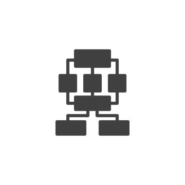 Kullanıcı akış vektör simgesi. UI UX akış şeması mobil konsept ve web tasarımı için düz tabela doldurdu. Bilgi mimarisi simgesi. Sembol, logo çizimi. Vektör grafikleri