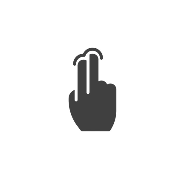 Two Finger Touch Gesture Vector Icon Filled Flat Sign Mobile — Stock Vector
