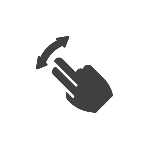 Två Finger Svepa Gest Vektor Ikon Fylld Platt Skylt För — Stock vektor