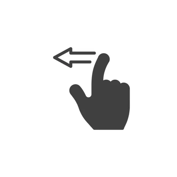 滑动左边的手势矢量图标 填写了移动概念和网页设计的平面标志 擦拭左右手势字形图标 标识插图 矢量图形 — 图库矢量图片