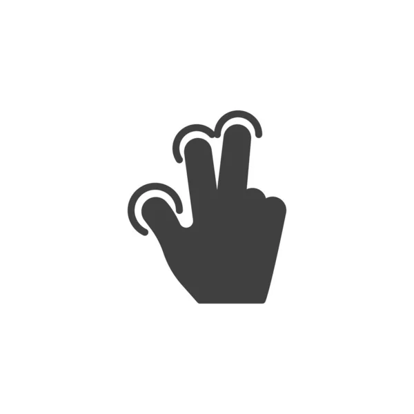 Значок Вектора Жеста Три Пальца Заполненный Плоский Знак Мобильной Концепции — стоковый вектор