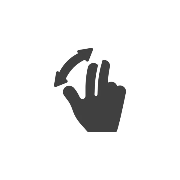 手指挥动手势矢量图标 填写了移动概念和网页设计的平面标志 三根手指缩放手势 标识插图 矢量图形 — 图库矢量图片