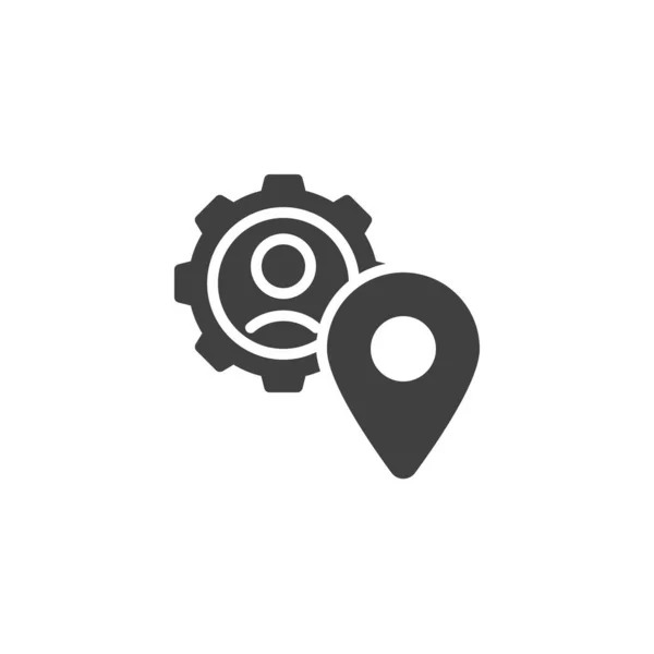 Ikona Wektora Podróży Użytkownika Sprzęt Użytkownika Pin Lokalizacji Wypełnione Płaski — Wektor stockowy
