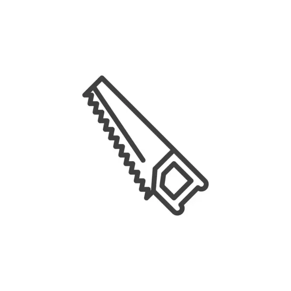 Handsäge Linie Symbol Lineares Stilschild Für Mobiles Konzept Und Webdesign — Stockvektor