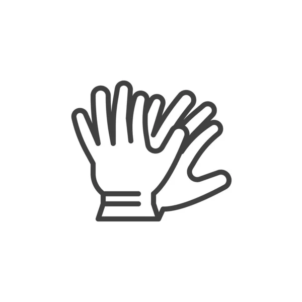 Ikona Linii Rękawic Ochronnych Liniowy Znak Stylu Dla Mobilnej Koncepcji — Wektor stockowy
