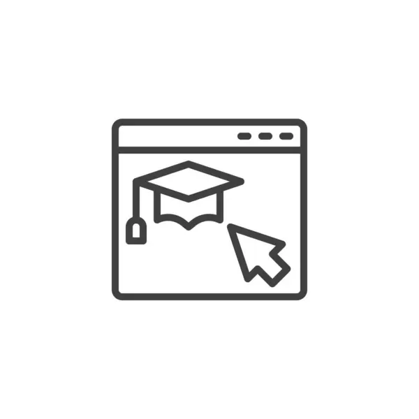 Online Learning Line Icon Lineares Stilschild Für Online Bildung Für — Stockvektor