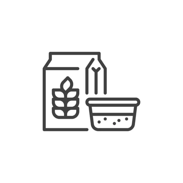 Ikona Linii Produktów Piekarniczych Liniowy Znak Stylu Dla Mobilnej Koncepcji — Wektor stockowy