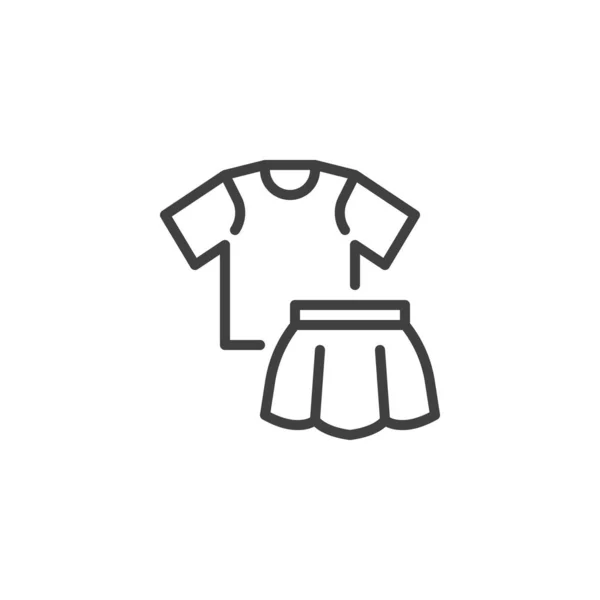 シャツとスカートラインアイコン モバイルコンセプトとWebデザインのリニアスタイルサイン 女性の衣類アウトラインベクターアイコン シンボル ロゴイラスト ベクトルグラフィックス — ストックベクタ