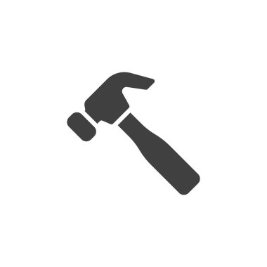 Çekiç vektör simgesi. Mobil konsept ve web tasarımı için düz tabela. Çekiç aracı kabartma simgesi. Sembol, logo çizimi. Vektör grafikleri