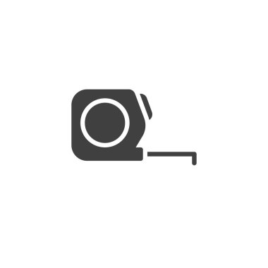Teyp ölçüm aracı vektör simgesi. Mobil konsept ve web tasarımı için düz tabela. Bant ölçüsü simgesi. Sembol, logo çizimi. Vektör grafikleri