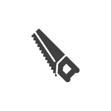 El testeresi vektör simgesi. Mobil konsept ve web tasarımı için düz tabela. El testeresi sembolü. Sembol, logo çizimi. Vektör grafikleri