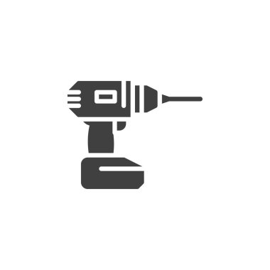 Tornavida, matkap vektör simgesi. Mobil konsept ve web tasarımı için düz tabela. Kablosuz matkap simgesi. Sembol, logo çizimi. Vektör grafikleri