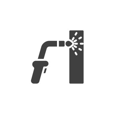 Kaynak kaynağı vektör simgesi. Mobil konsept ve web tasarımı için düz tabela. Kaynak meşalesi sembolü. Sembol, logo çizimi. Vektör grafikleri