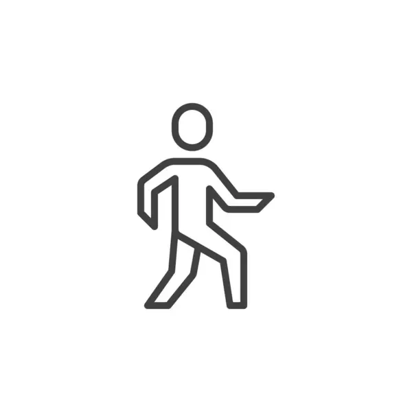 Icona Della Linea Dell Uomo Che Cammina Segno Stile Lineare — Vettoriale Stock