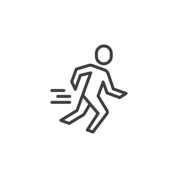 Icône Ligne Sport Jogging Signe Style Linéaire Pour Concept Mobile — Image vectorielle