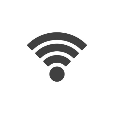 WI-FI bağlantı vektör simgesi. Mobil konsept ve web tasarımı için düz tabela. Kablosuz sembol sinyali. Sembol, logo çizimi. Vektör grafikleri
