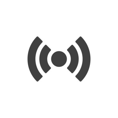 Acil durum sinyali vektör simgesi. Mobil konsept ve web tasarımı için düz tabela. Kablosuz sembol sinyali. Yayın, canlı yayın sembolü, logo illüstrasyonu. Vektör grafikleri