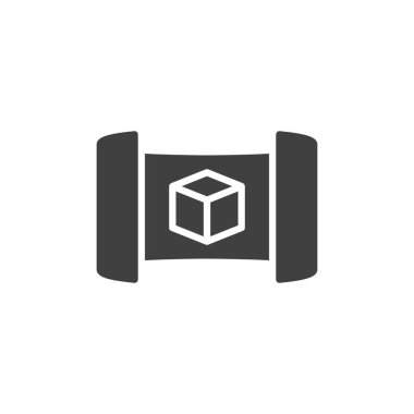 VR görünüm vektör simgesi. Mobil konsept ve web tasarımı için düz tabela. Artırılmış gerçeklik sembolü. Sembol, logo çizimi. Vektör grafikleri