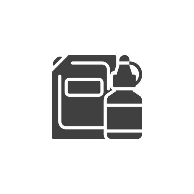 Ketçap ve hardal vektör ikonu. Mobil konsept ve web tasarımı için düz tabela. Baharatlar ve soslar kabartma simgesi. Sembol, logo çizimi. Vektör grafikleri