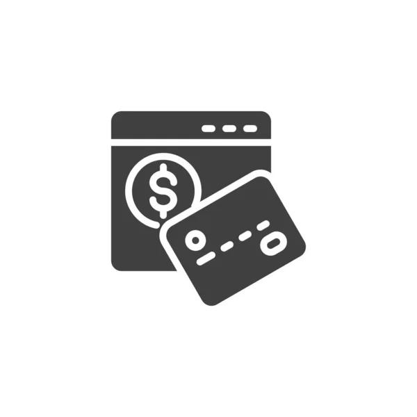Betala Med Kort Vektor Ikon Webbsida Och Kreditkort Fylld Platt — Stock vektor