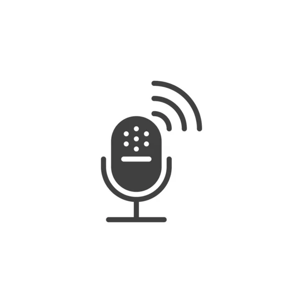 Mikrofon Vektör Ikonlu Ses Dalgası Mobil Konsept Web Tasarımları Için — Stok Vektör