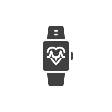 Fitness takip cihazı vektör simgesi. Mobil konsept ve web tasarımı için düz tabela. Fitness takip cihazı simgesi. Sembol, logo çizimi. Vektör grafikleri