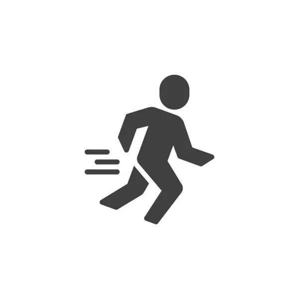 Icône Vectorielle Jogging Cours Exécution Panneau Plat Rempli Pour Concept — Image vectorielle