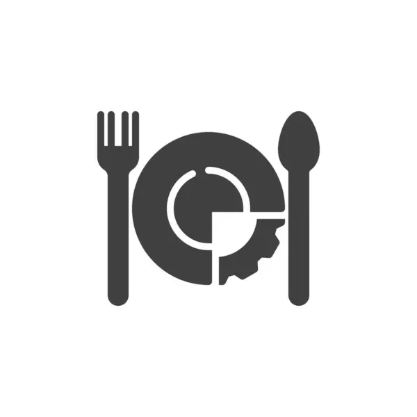Ikona Wektora Kontroli Porcji Żywności Wypełnione Płaski Znak Dla Koncepcji — Wektor stockowy
