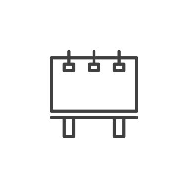 Boş reklam panosu simgesi. Mobil konsept ve web tasarımı için doğrusal biçim işareti. Reklam panosu ana hatları vektör simgesi. Sembol, logo çizimi. Vektör grafikleri