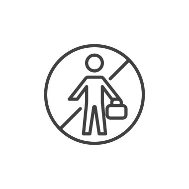 Taciz satırı simgesi yok. Mobil konsept ve web tasarımı için doğrusal biçim işareti. İçki yasağı işareti taslak vektör simgesi aranıyor. Sembol, logo çizimi. Vektör grafikleri