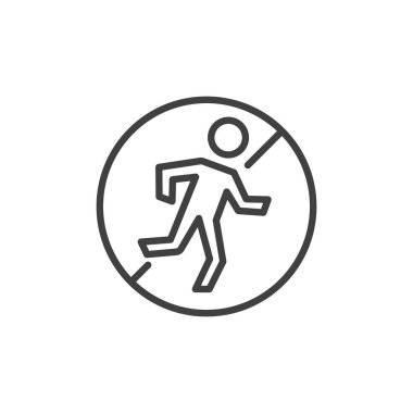 Çalışan satır simgesi yok. Mobil konsept ve web tasarımı için doğrusal biçim işareti. İmza çizgisi vektör simgesini çalıştırma. Sembol, logo çizimi. Vektör grafikleri