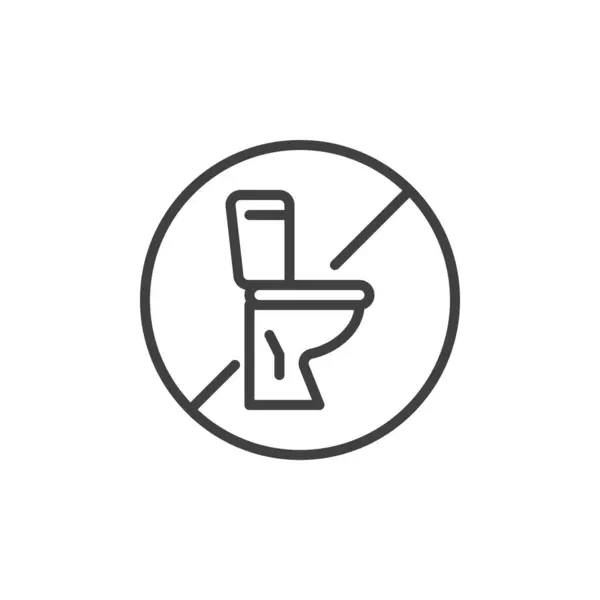 Żadnej Ikony Publicznej Toalety Liniowy Znak Stylu Dla Mobilnej Koncepcji — Wektor stockowy