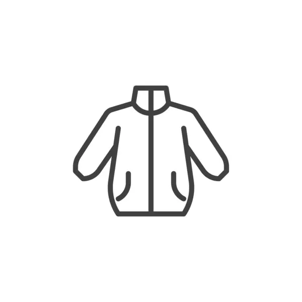 Εικονίδιο Γραμμής Χειμερινού Μπουφάν Sweatshirt Ρούχα Γραμμικό Στυλ Υπογράψει Για — Διανυσματικό Αρχείο