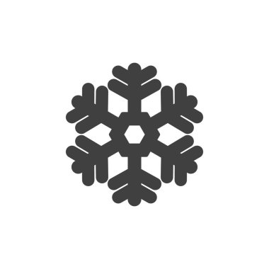 Kar Tanesi vektör simgesi. Mobil konsept ve web tasarımı için düz tabela. Kar tanesi kabartma simgesi. Kış Sembolü, logo çizimi. Vektör grafikleri