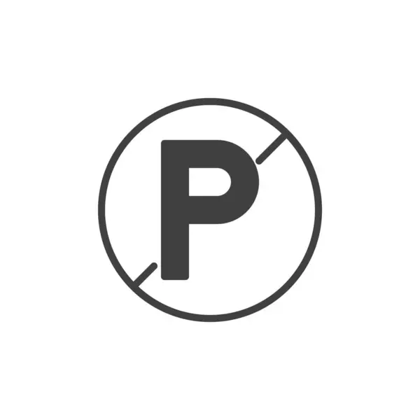 Немає Значка Вектора Паркування Заповнений Плоский Знак Мобільної Концепції Веб — стоковий вектор