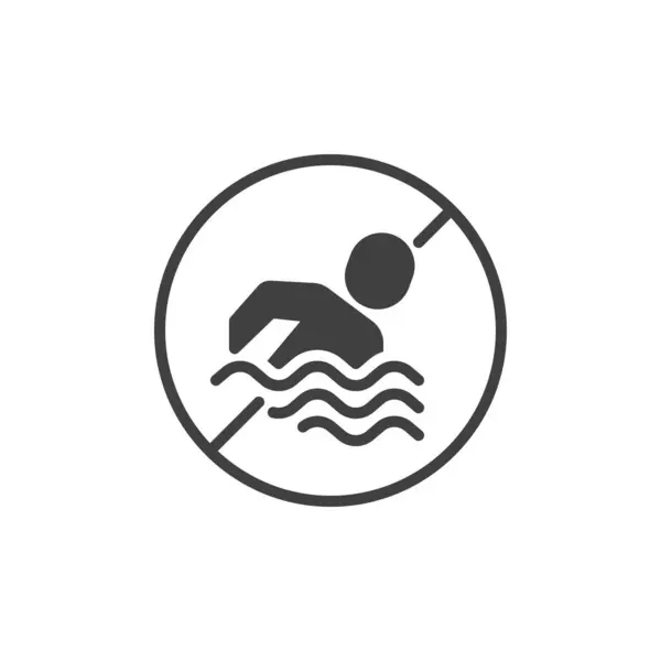 Nessuna Icona Del Vettore Nuoto Segno Piatto Riempito Concetto Mobile — Vettoriale Stock