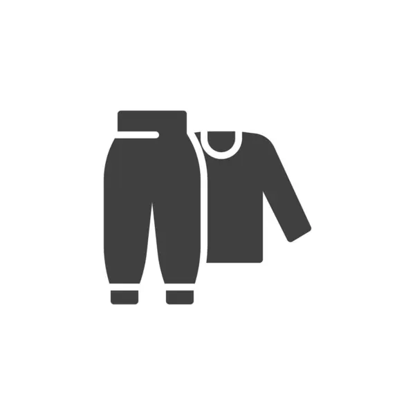冬季内衣病媒图标 填写了移动概念和网页设计的平面标志 热内衣裤的图标 标识插图 矢量图形 — 图库矢量图片