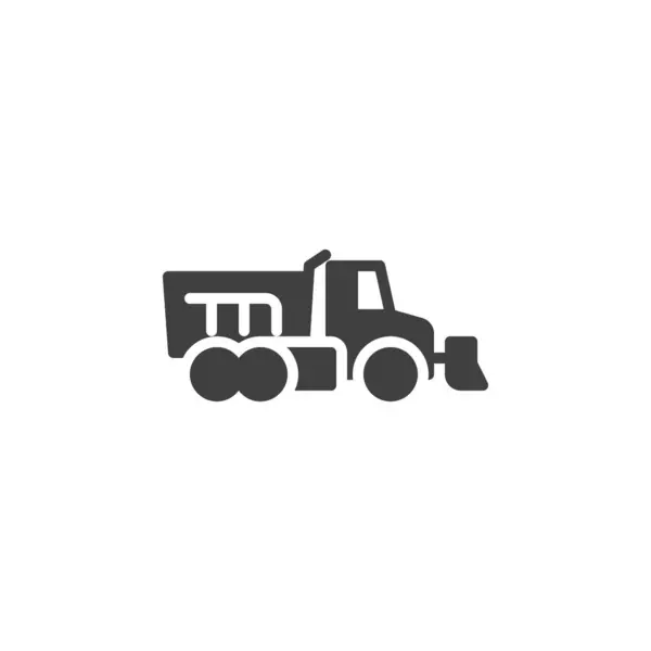Snow Plow Truck Vector Icon Filled Flat Sign Mobile Concept — Stock Vector