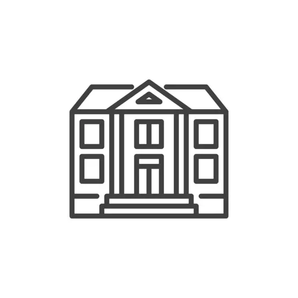 Library building line icon. linear style sign for mobile concept and web design. Public library outline vector icon. Symbol, logo illustration. Vector graphics